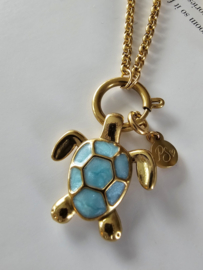 Schildpad Boeislot ketting lang stainless steel