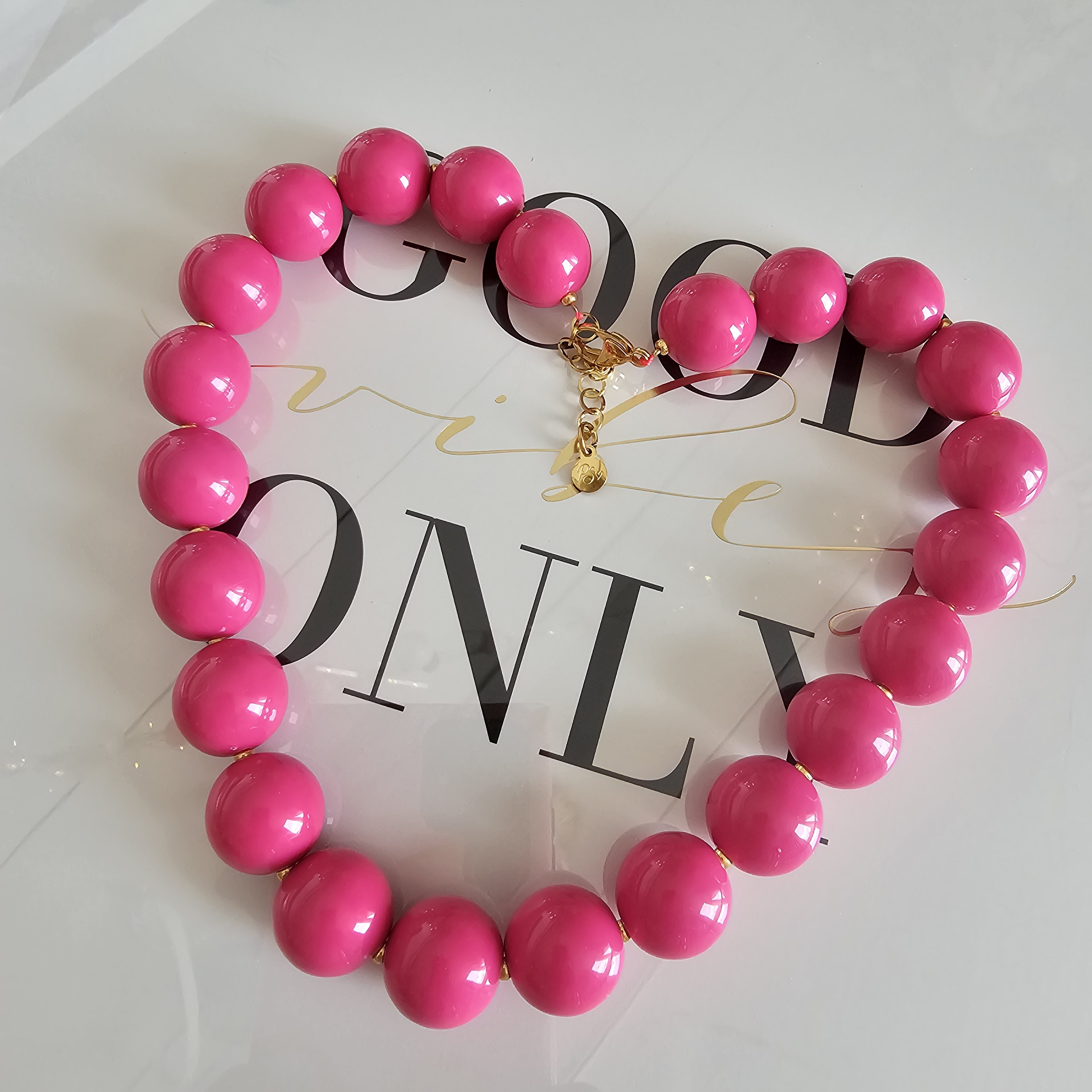 Kauwgombal ketting Magenta Pink