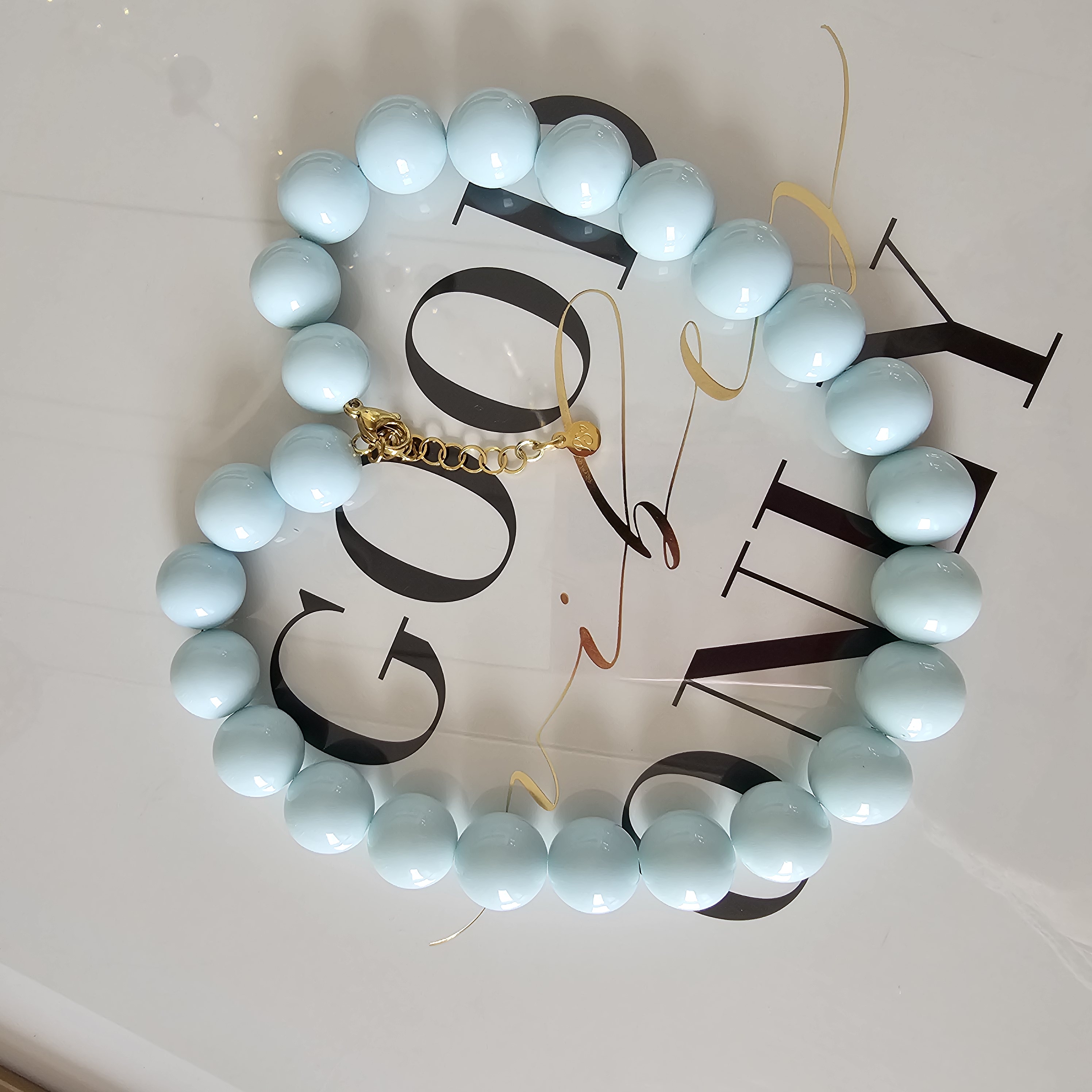 Kauwgombal ketting lichtblauw