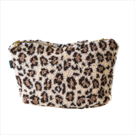 Teddy brown leopard pouch