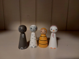 Konijn, schaap, bij en gans