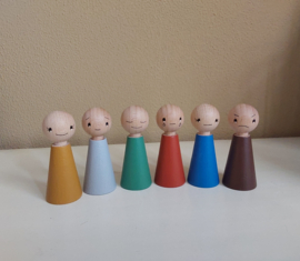 Emotie pegdolls, bestaande uit 6 verschillende emoties