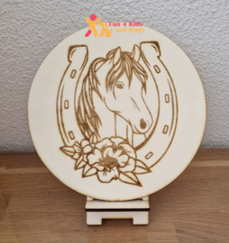 Houten kleurplaat - Paard