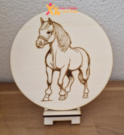 Houten kleurplaat - Paard