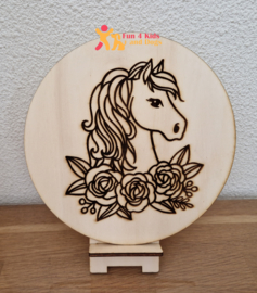 Houten kleurplaat - Paard