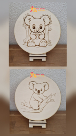 Houten kleurplaat - Koala