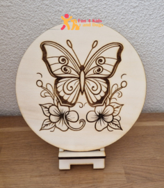 Houten kleurplaat - Vlinder