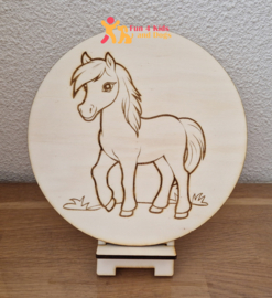 Houten kleurplaat - Paard