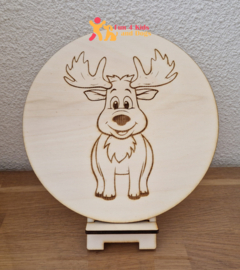Houten kleurplaat - Hertje
