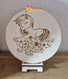 Houten kleurplaat - Paard