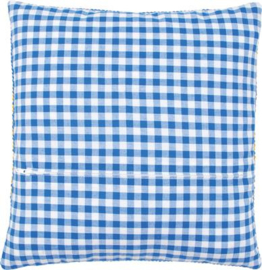 Dos de coussin avec fermeture- Bleu/Blanc