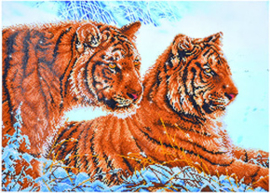 'Tigers in the snow' Diamond Dotz