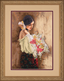 'Woman with bouquet' Dimensions Gold Collection