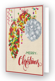 'Merry Christmas Baubles traditional' Diamond Dotz Carte de voeux
