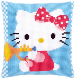 'Hello Kitty joue à la trompette' Vervaco Coussin