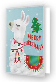 'Merry Christmas Llama' Diamond Dotz Wenskaart