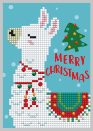 'Merry Christmas Llama' Diamond Dotz Wenskaart