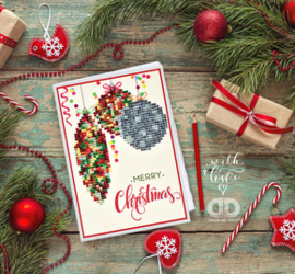 'Merry Christmas Baubles traditional' Diamond Dotz Carte de voeux