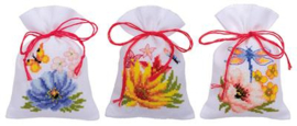 'Fleurs colorées' Vervaco Sachet lot de 3