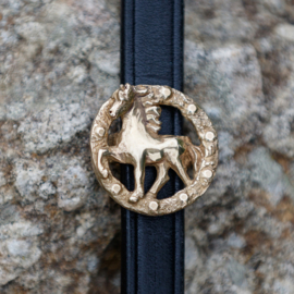 Rosa brass: bridle jewellery Icelandic horse