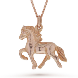 Kjarni silver gold plated: pendant Icelandic horse