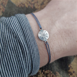 Vegvísir Mini silver: bracelet Icelandic magic symbol