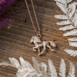 Lagsi silver gold plated: pendant Icelandic horse