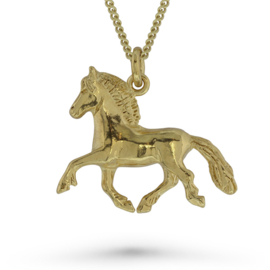 Fjordi silver gold plated: pendant Fjordhorse