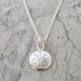 Vegvísir Mini silver: pendant Icelandic magic symbol