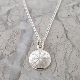 Vegvísir Mini zilver: hanger IJslands magisch symbool