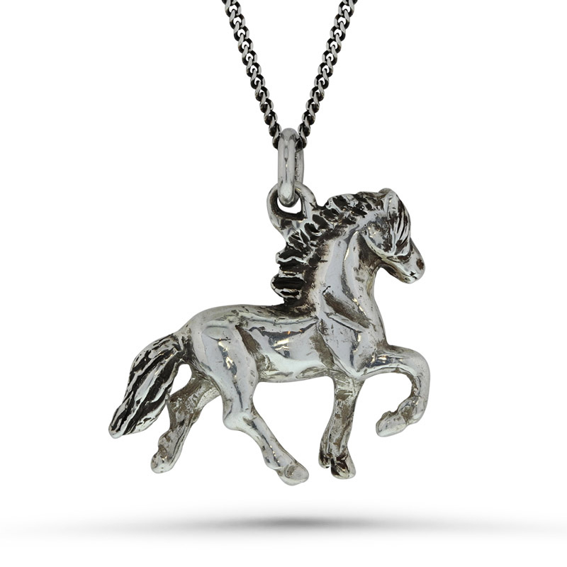Kjarni silver: pendant Icelandic horse