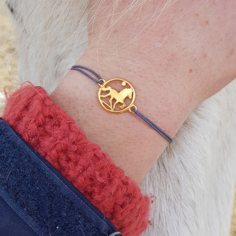 Blikka silver gold plated: bracelet Icelandic horse