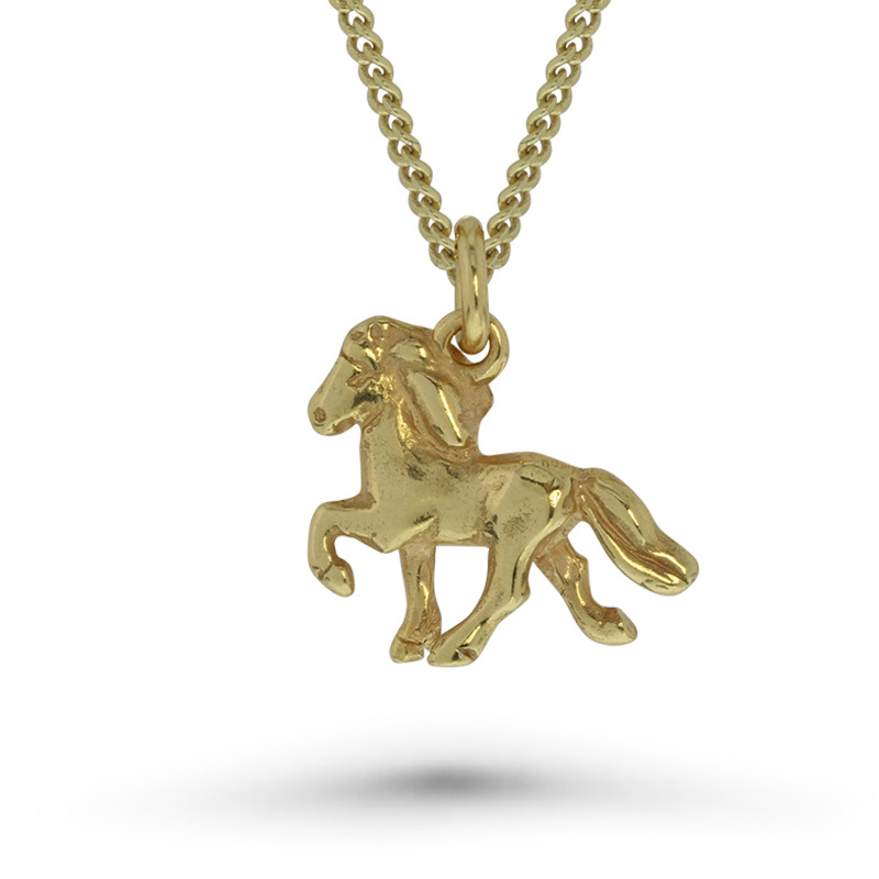 Skelmir silver gold plated: pendant Icelandic horse