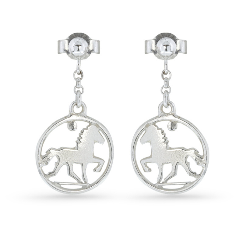 Blikka Style silver: earrings Icelandic horse