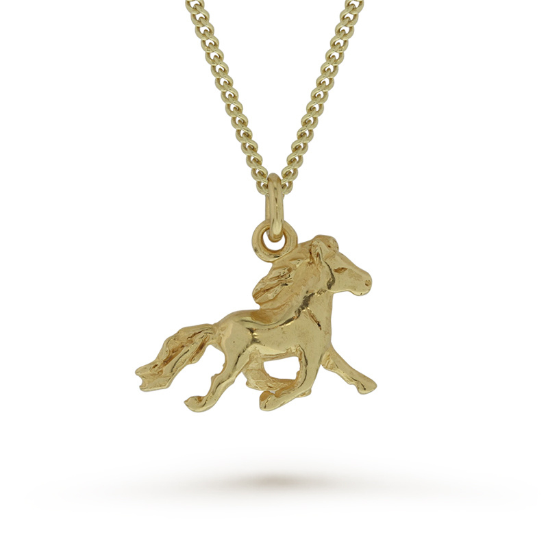 Elding silver gold plated: pendant Icelandic horse