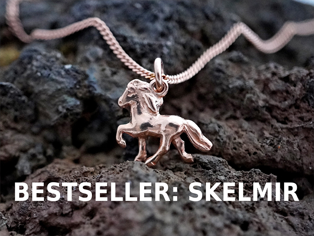 Skelmir zilver verguld: hanger IJslands paard