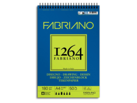 Fabriano 1264 Tekenblok Spiraal 180 grams, A4 formaat