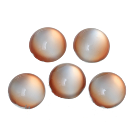 Cabochons 12mm kattenoog champagne bruin, per 5 stuks
