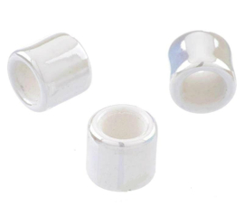 Keramiek Rond Wit 17mm, per 4 stuks