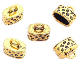 Eindkapjes met dots goudkleur, per 2 stuks