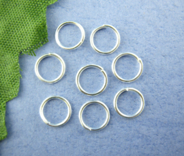 Buigringetjes silverplated 6mm, per 100 stuks