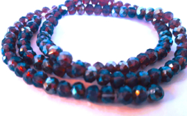 Facetkralen Lila Shine 4x3mm, per streng van 100 kralen