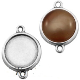 Cabochon setting (tussenzetsel) 7mm, per 5 stuks