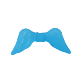 Acryl mat frosted vleugels blauw, per 25 stuks