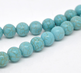 Keramiek Kraal Rond Turquoise 4mm, per 50 stuks