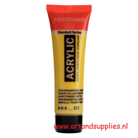 Amsterdam Acrylic Paint Transparant Yellow Medium (272), 20ml