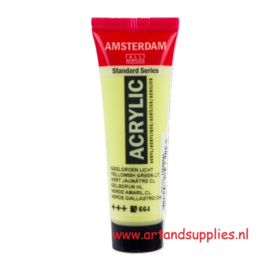 Amsterdam Acrylverf Geelgroen Licht 664 - 20 ml tube