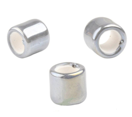 Keramiek Rond Grijs 17mm, per 4 stuks