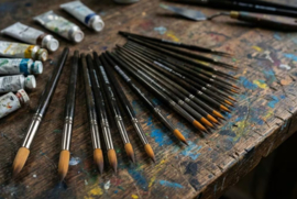 Kangaro penseel synthetisch - Kort Rond, 2mm