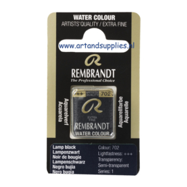 Rembrandt Aquarelverf Lampenzwart (702/1), half napje